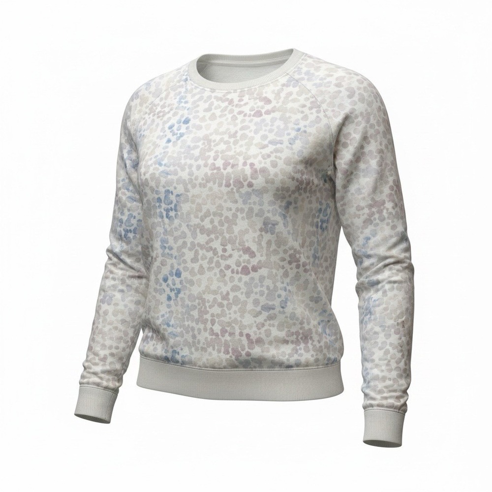 Stars Above - Leopard Print Fleece Pullover Sweatshirt Women Size XL Multicolor